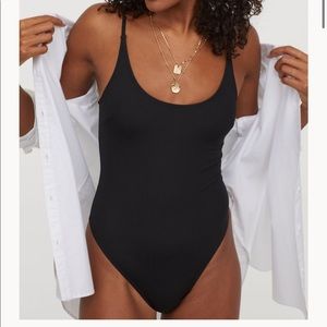 Black one piece swim suit — NEVER WORN